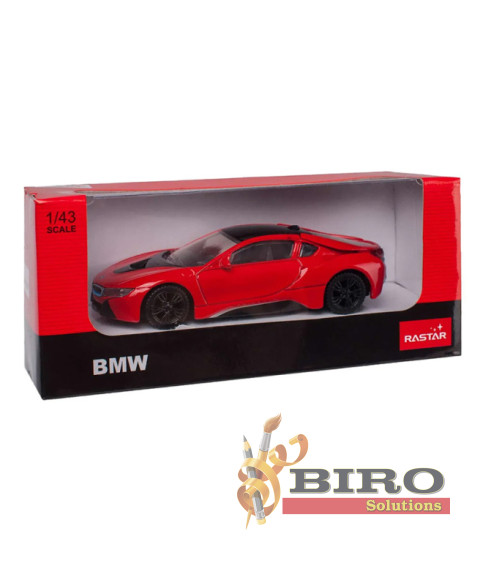 RS Masina RASTAR Die cast 1:43 scale BMW i8, rosu, 58383